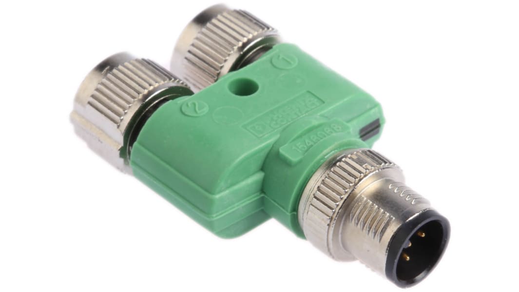 Phoenix Contact SAC Rundsteckverbinder Adapter, M12, 5-polig, Stecker, M12, 1 Ports, 4A, 5-polig Female M12 (2),