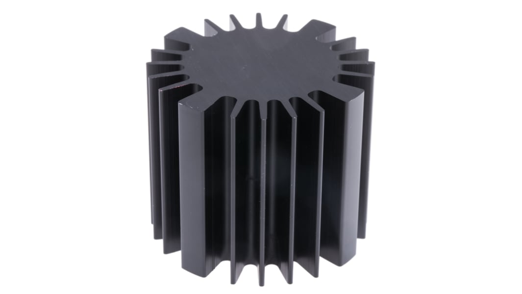 Disipador Fischer Elektronik Negro, 1.5K/W, dim. 60 (Dia.) x 50mm para LED, para usar con Ronda Universal Alu