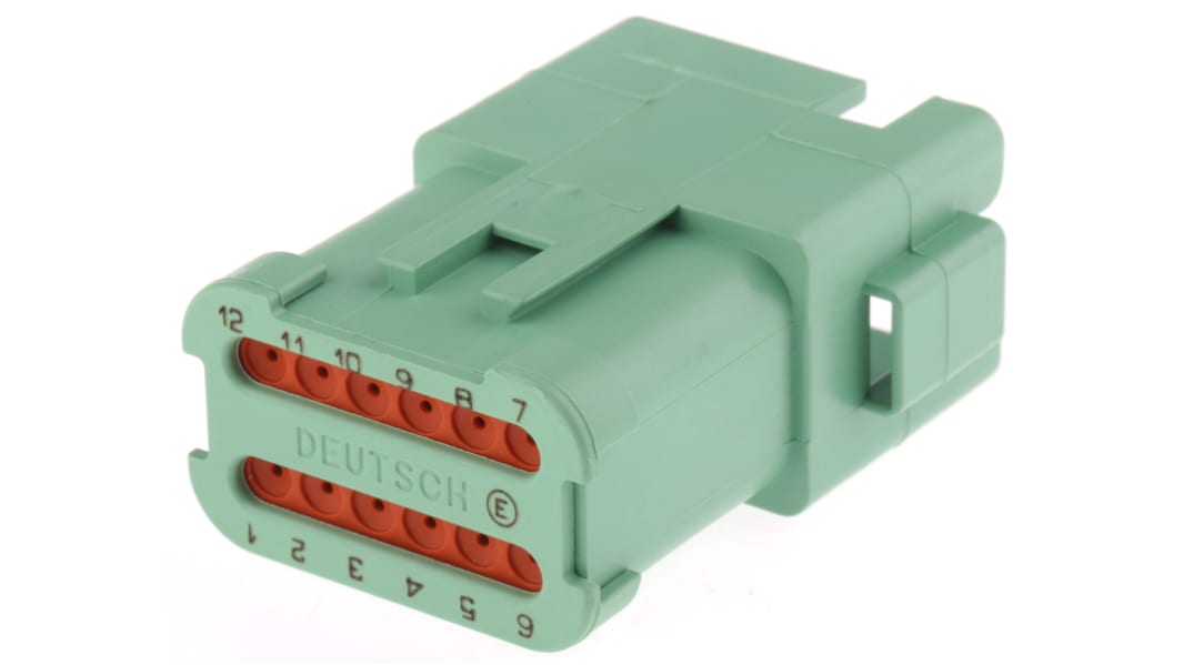 Deutsch, DT Automotive Connector Socket Green 12 Way, Crimp Termination DT04-12PC-CE07
