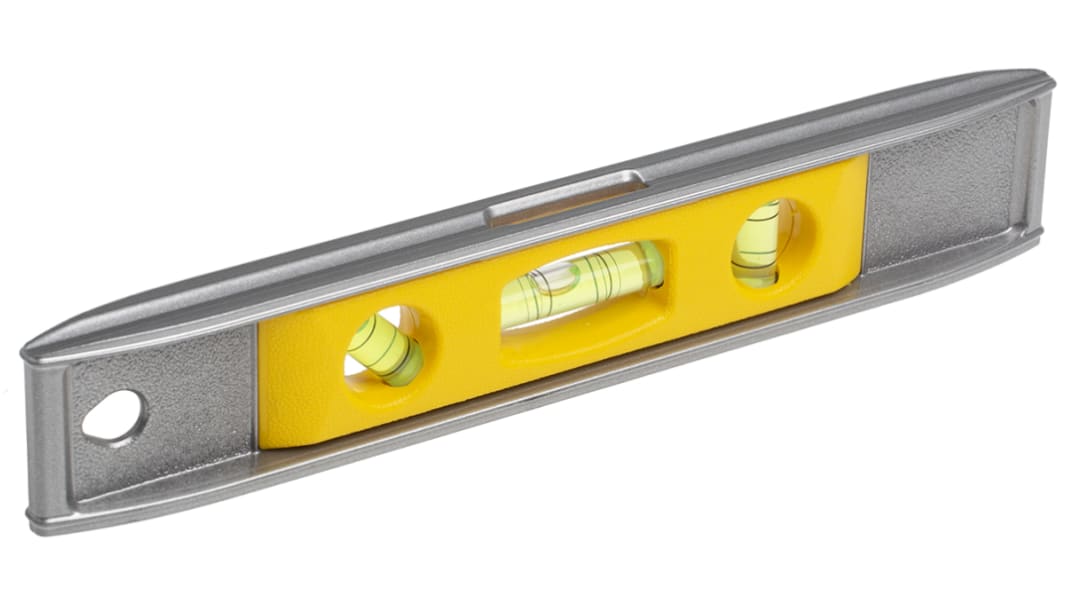 Stanley 0-42-465 Wasserwaage, Typ Torpedo, 229mm, Rahmen Aluminium, 3 Libelle/n Magnetisch, ±1 mm/m
