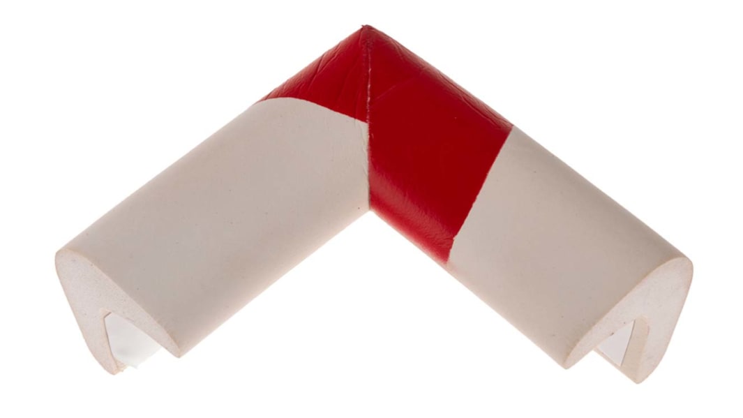 RS PRO Nitril-Gummi Stoßschutz Ecke, 30mm x 30 mm x 75mm, Rot/Weiß
