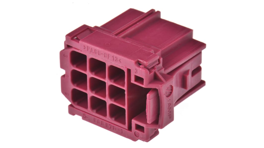 TE Connectivity, AMP MCP 2.8 Automotive Connector Socket Purple Panel Mount 9 Way 5-968971-1