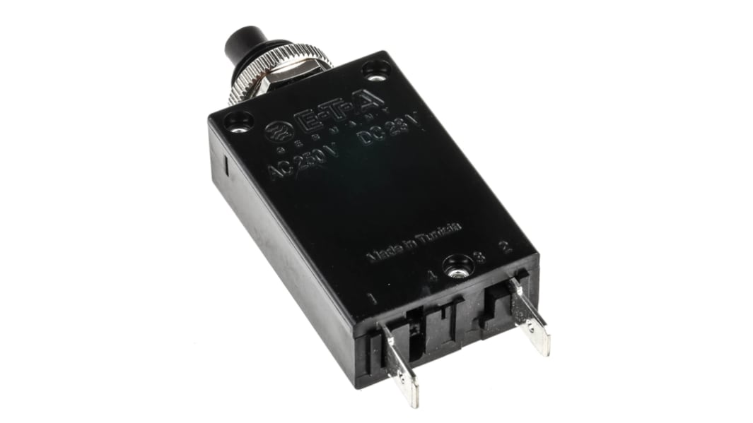 ETA Thermal Circuit Breaker - 2 5700  Single Pole 250V Voltage Rating Panel Mount, 10A Current Rating