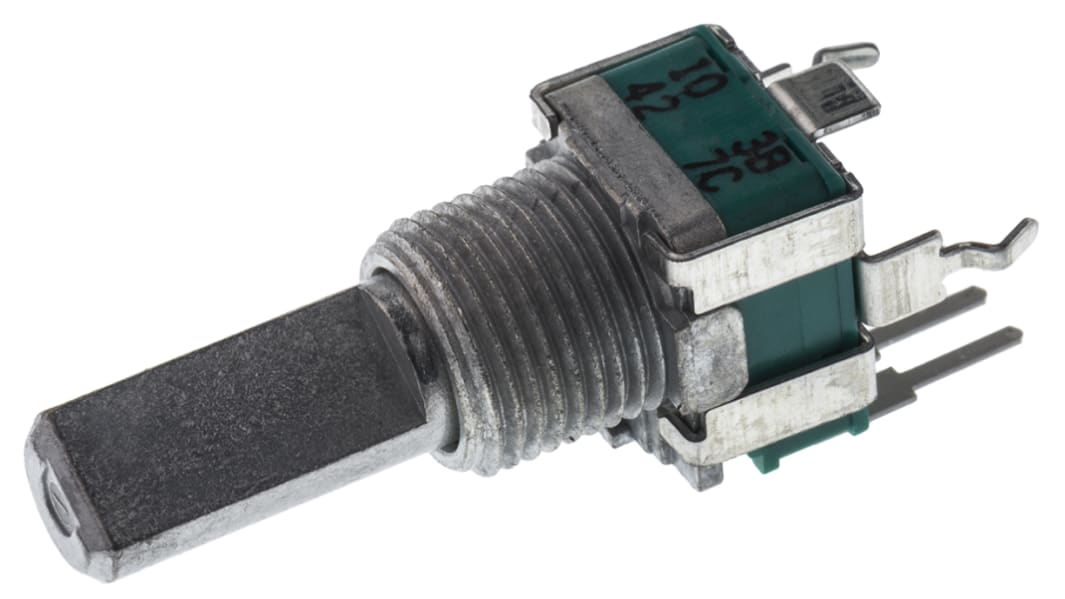 Alps Alpine RK09L 10kΩ Rotary Potentiometer 1-Gang, Panel Mount (Through Hole), RK09L1140A2U