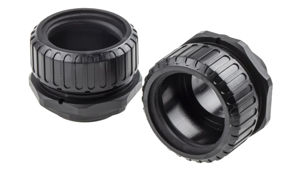 Adaptaflex Straight, Conduit Fitting, 50mm Nominal Size, M50, Nylon 66, Black IP65 rating