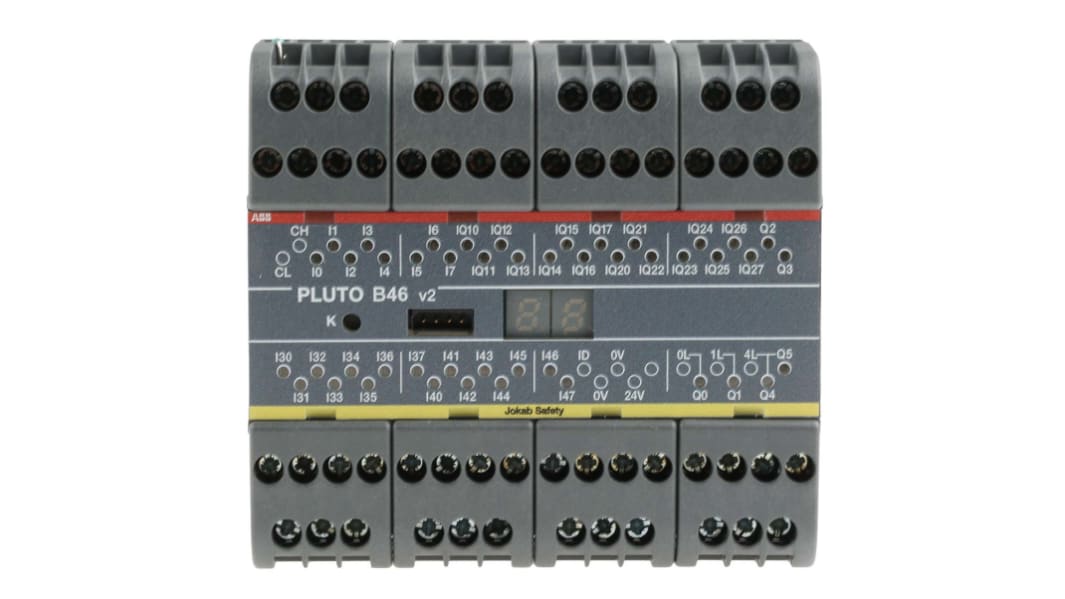 ABB Pluto 2TLA Series Safety Controller, 24 Safety Inputs, 6 Safety Outputs, 24 V dc