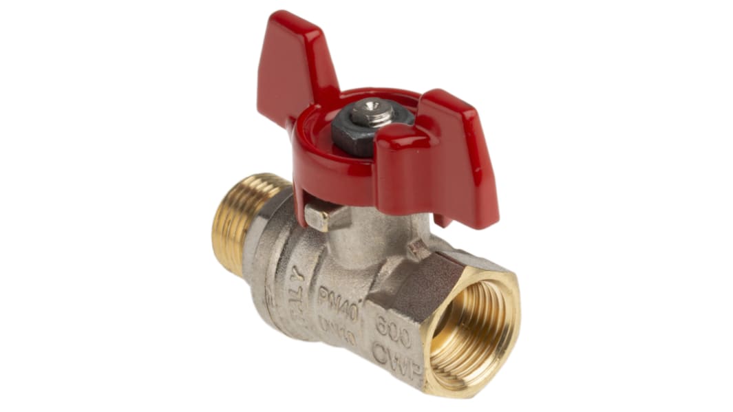 RS PRO BSPP 3/8Zoll Kugelventil Vollbohrung, 2-polig aus Messing 40bar 580psi