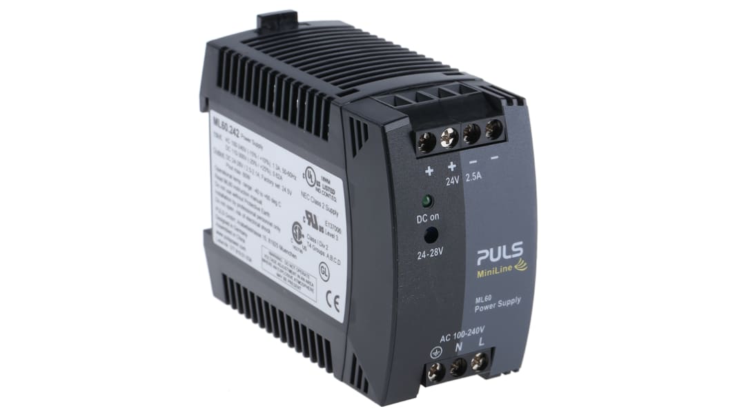 PULS MiniLine MLY DIN-Schienen Netzteil Getaktet 24V dc / 2.5A 60W 100 → 240V ac