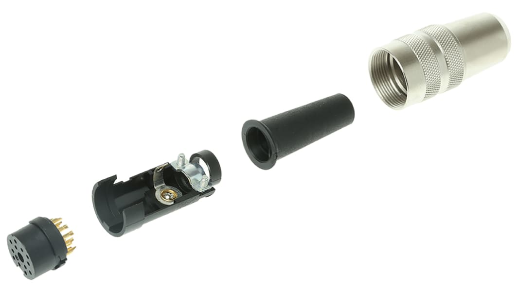 Conector circular Binder hembra serie 680 de 12 vías hembra, tamaño carcasa 17.2, montaje aéreo, IP40