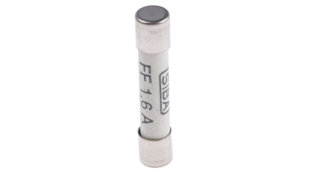 Fusible de cartucho cerámico SIBA, serie GZ, 1kV ac/dc, 1.6A, 6.3 x 32mm, acción FF