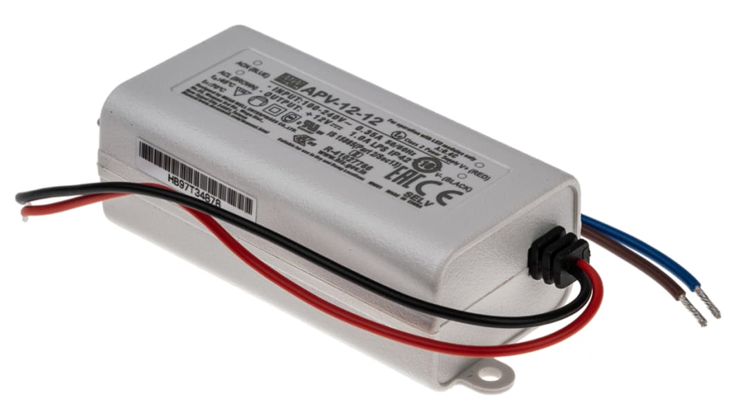 MEAN WELL LED-Treiber 127 → 370 V dc, 90 → 264 V ac LED-Treiber, Ausgang 12V / 1A Konstantspannung