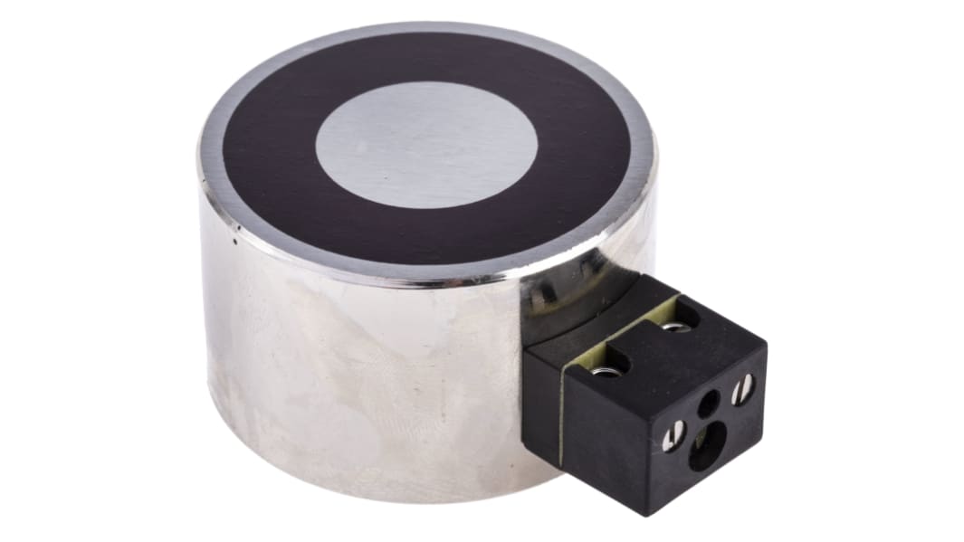 Chiudiporta magneticoDoppia porta, Singola porta  in cc RS PRO, 1000N, 24V cc, Ø 50mm
