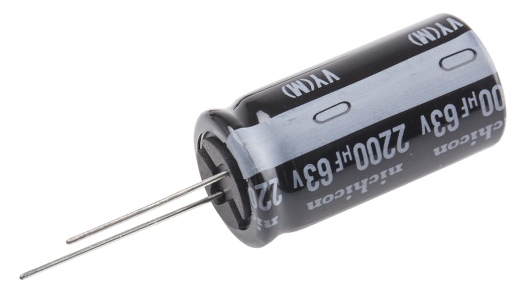 Condensateur Nichicon série VY, Aluminium électrolytique 2200μF, 63V c.c.