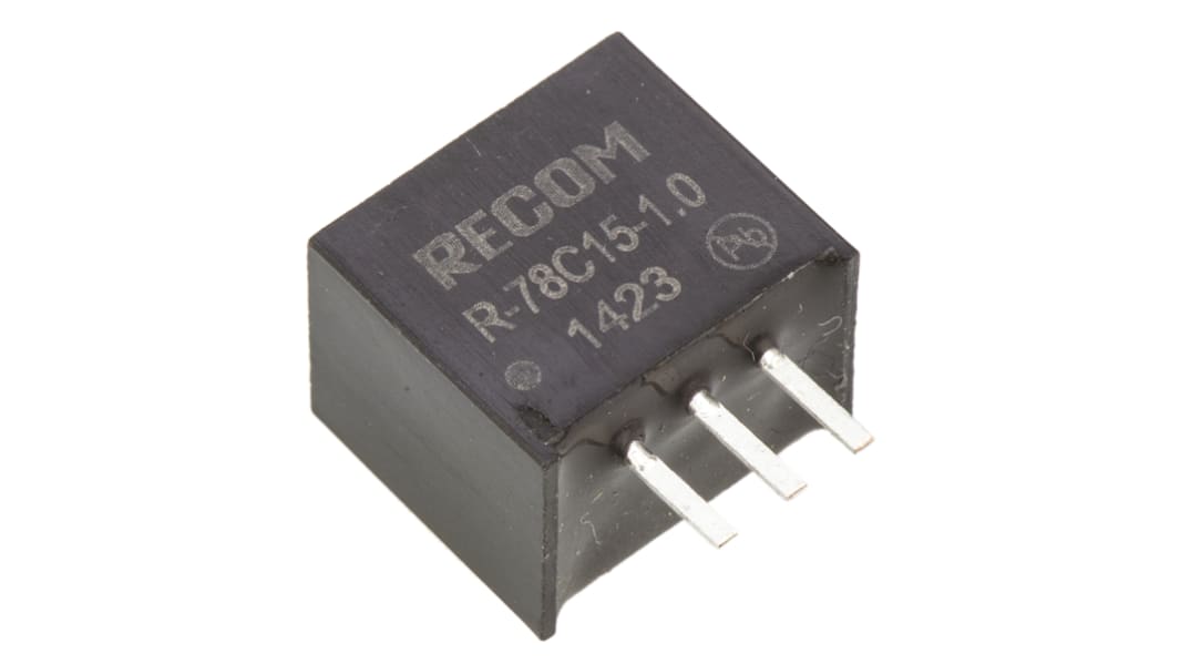 Recom Switching Regulator, Through Hole, 15V dc Output Voltage, 18 → 42V dc Input Voltage, 1A Output Current, 1