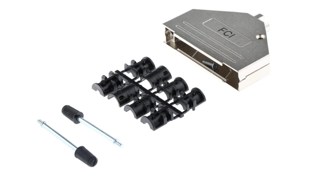 Capot Sub-D Amphenol Communications Solutions série 8655MH, 37 contacts, en Zinc moulé boîtier C  avec Serre-câble