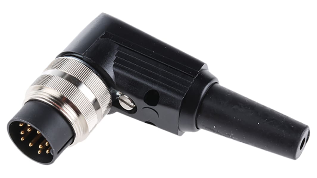 Lumberg WSV M16 DIN-Stecker gewinkelt 12-polig, 60 V ac / 3A IP40, Lötanschluss Kabelmontage