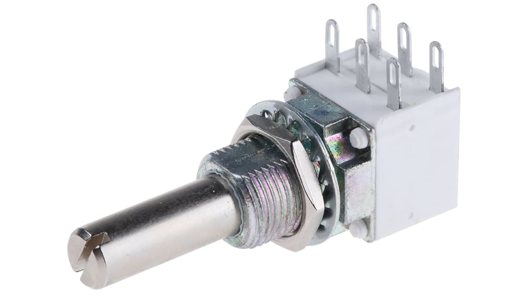 Vishay P11L 10kΩ Rotary Potentiometer 2-Gang Panel Mount, P11L2V0FLSY00103KA
