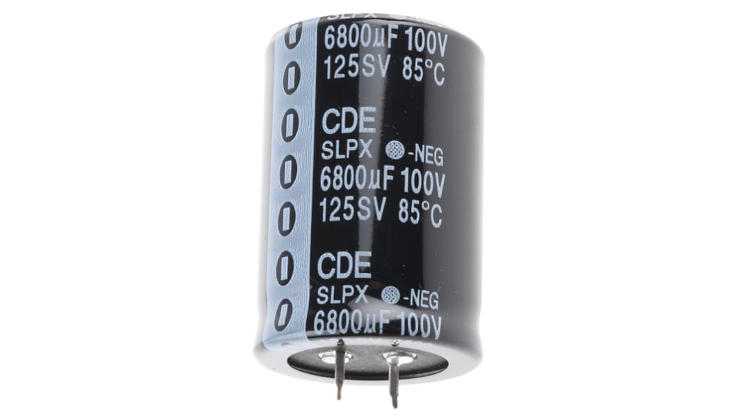 Cornell-Dubilier 6800μF Aluminium Electrolytic Capacitor 100V dc, Snap-In - SLPX682M100H9P3
