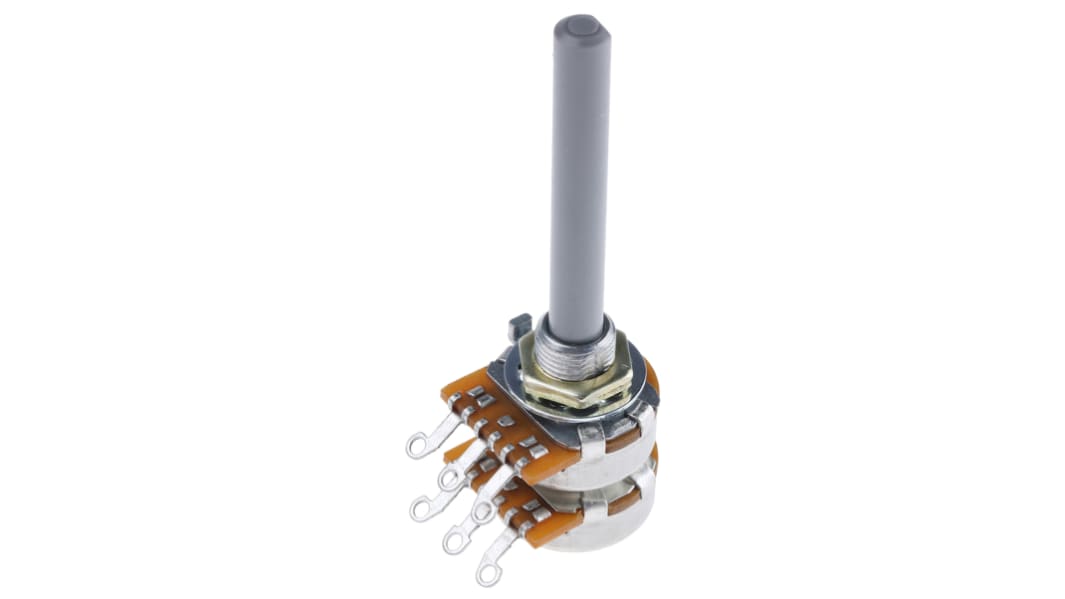 TE Connectivity 27 4.7kΩ Rotary Potentiometer 2-Gang Panel Mount, 27ESA472MMF50NF