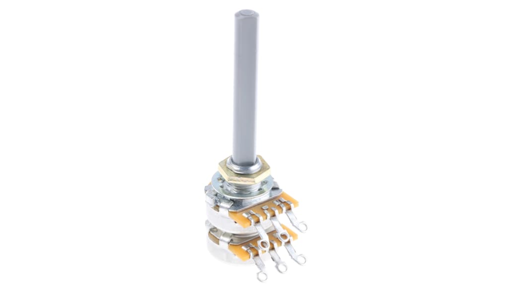 TE Connectivity 27 47kΩ Rotary Potentiometer 2-Gang Panel Mount, 27ESB473MMF50NF