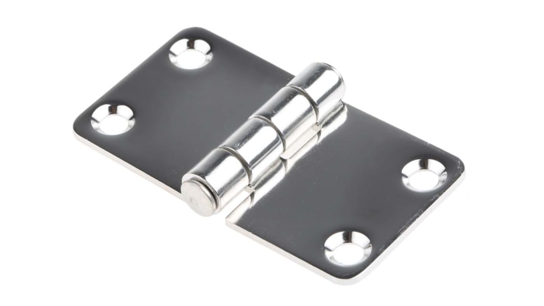 Charnière universelle en inox, 68mm x 37mm x 2mm
