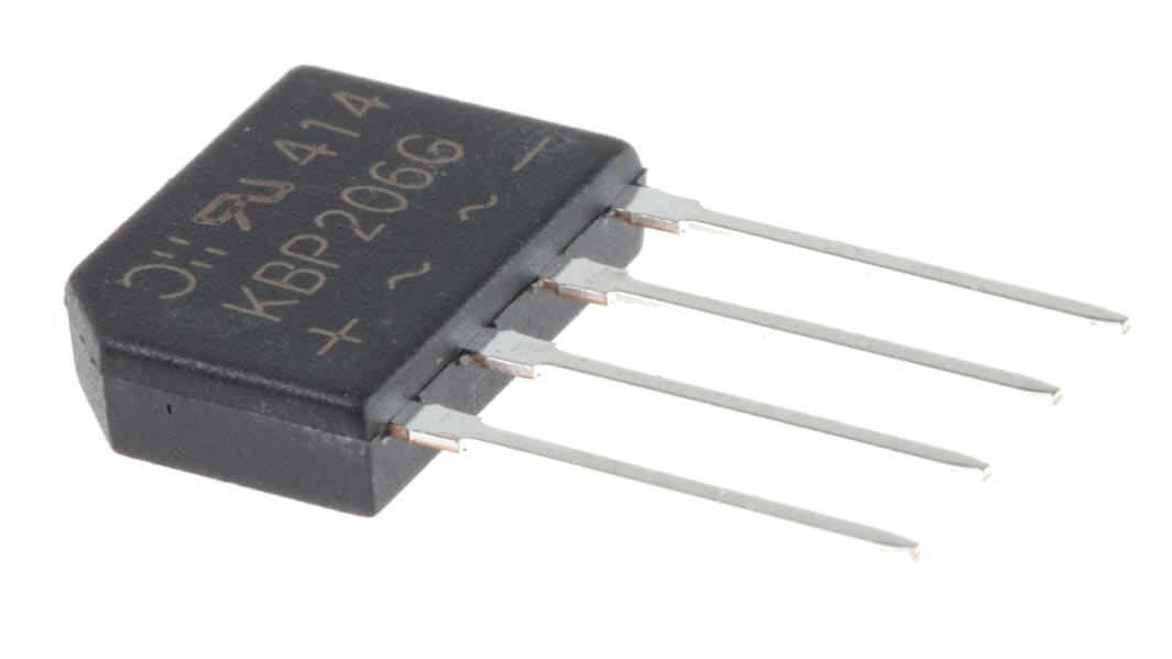 DiodesZetex 整流用 ブリッジダイオード 単相 2A, 600V, 14.75 x