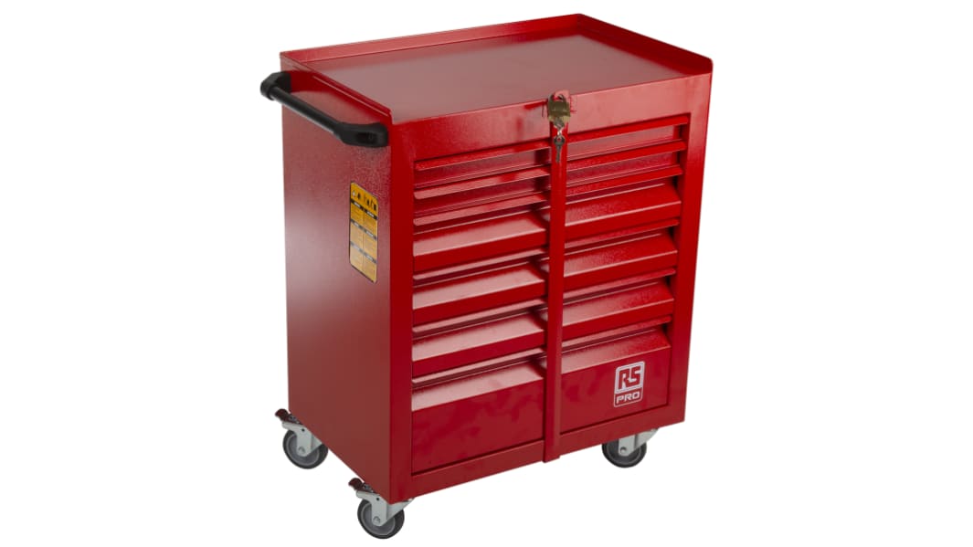 RS PRO 6 Drawer Steel Wheeled Tool Chest