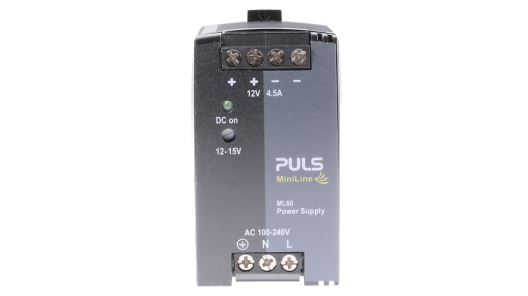 Alimentation pour rail DIN PULS, série MiniLine MLY, 12V c.c.out 4.5A, 54W