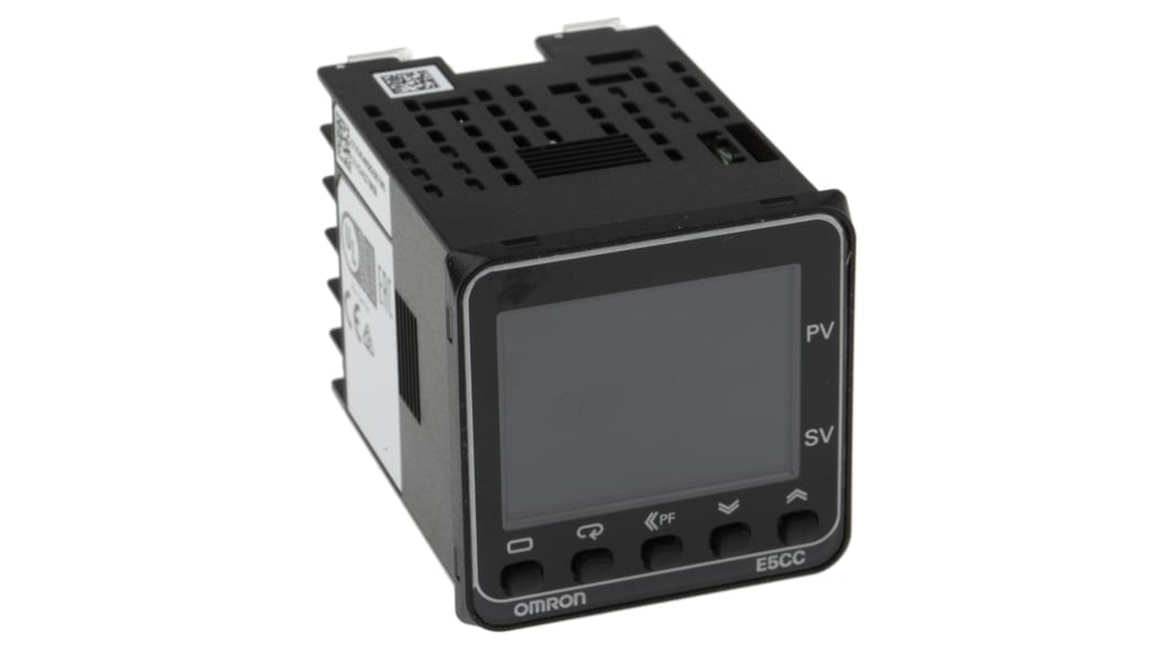 Controlador de temperatura PID Omron serie E5CC, 48 x 48mm, 100 → 240 Vac Universal, Termómetro de resistencia de