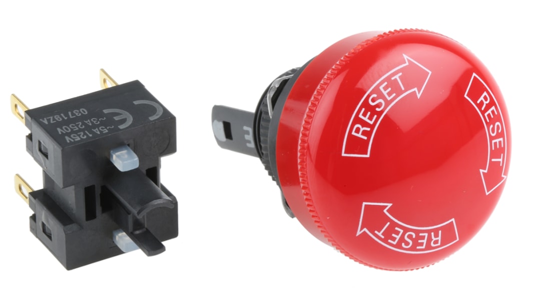 【初売り】 | A165E-S-02 オムロン 2NC 18mm, 非常停止用押釦スイッチ, 店舗用品
