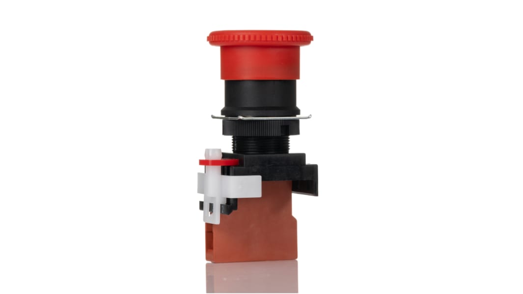 Omron A22E Series Twist Release Emergency Stop Push Button, Panel Mount, 22mm Cutout, 1NC, IP65