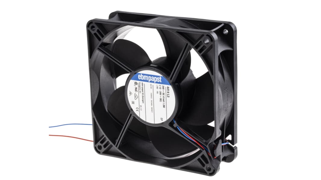 Ventilador Axial ebm-papst 4400 de 119 x 119 x 38mm, 24 V dc, 1W, 1800rpm, caudal 100m³/h, 26dB