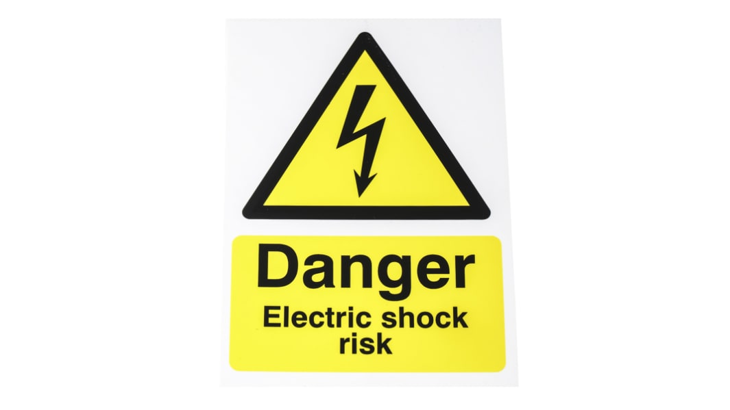 RS PRO Electrical Hazard Warning Sign (English)