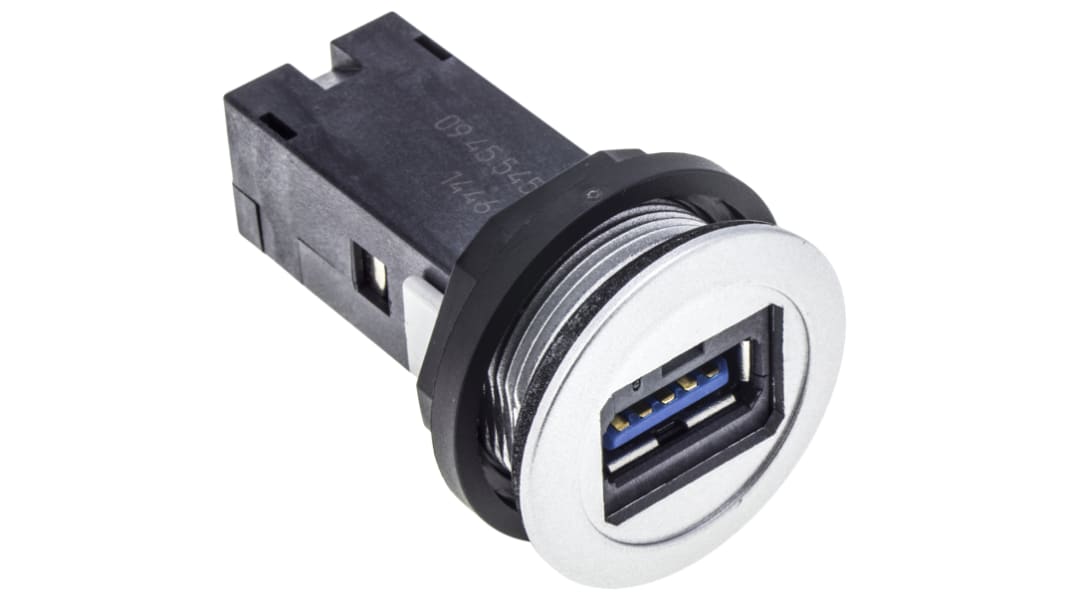Connecteur USB 3.0 A Femelle Harting ports, Montage panneau, Droit, série har-Port