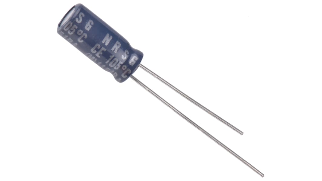 NIC Components 47μF,25V dc コンデンサ, ラジアル、 スルーホール ±20%, -40°Cから +105°C
