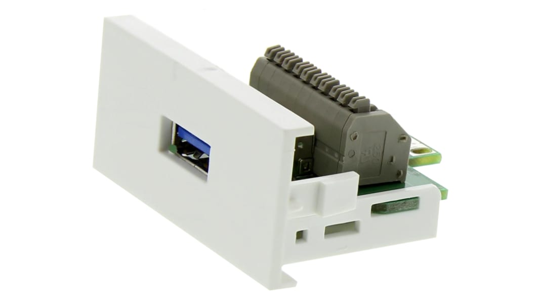 RS PRO Single Gang 1 Way Female USB 3.0 Faceplate