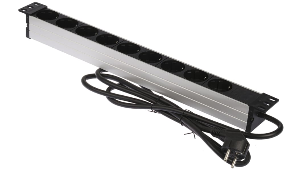 brennenstuhl Type F - German Schuko 9 Gang Power Distribution Unit, 2m Cable, 16A, 230 V ac