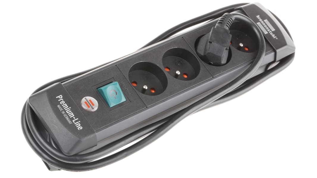Rallonge électrique brennenstuhl 1.8m, 4 prise FR 2P+T, 230 V, 16A, IP20
