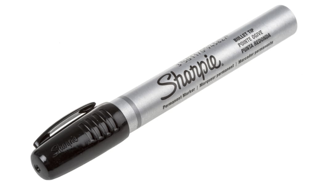 Marqueur indélébile Sharpie, Noir, Pointe ronde, Fin
