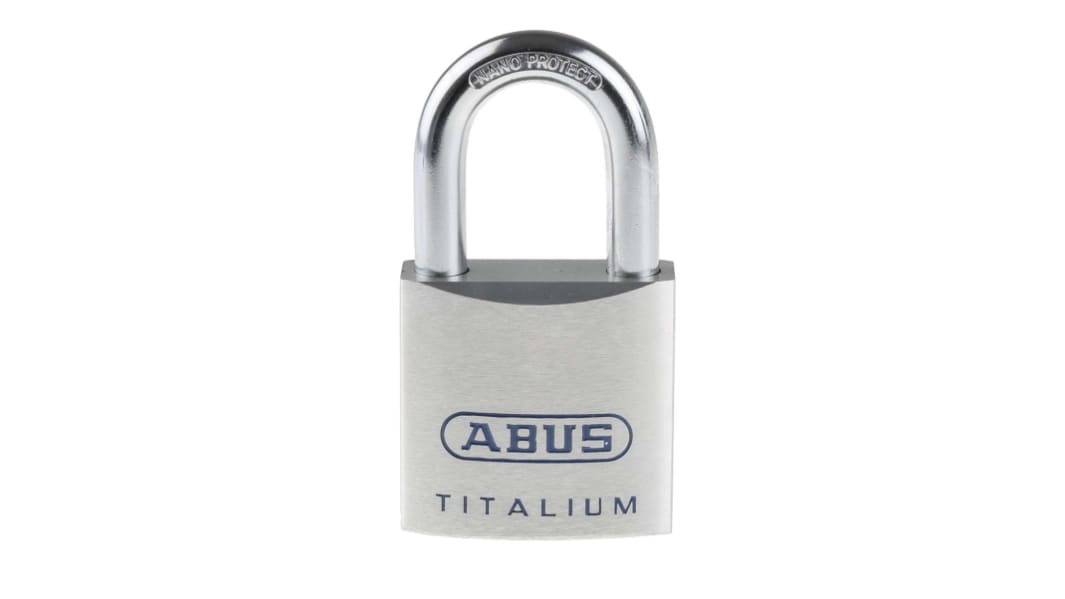 ABUS Key Weatherproof Titanium Weatherproof Padlock, 9.5mm Shackle, 50mm Body