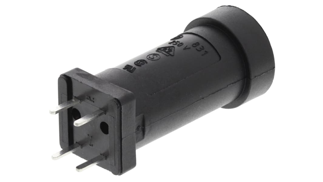 Littelfuse 6.3A PCB Mount Fuse Holder for 5 x 20mm Fuse, 250V ac