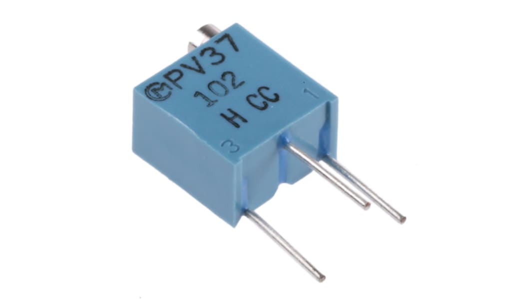 Bourns Trimpotentiometer 1kΩ ±10% ±150ppm/°C 0.25W 12-omgangs, Hulmontering, Loddeben, PV37 Serien