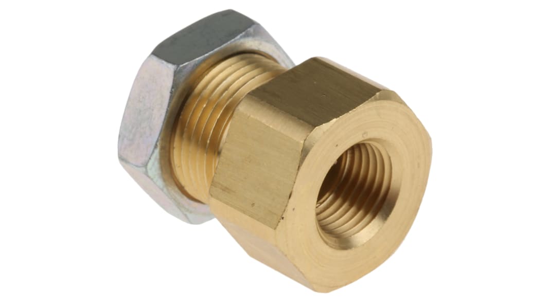 SMC KQ2 Series Bulkhead Threaded-to-Tube Adaptor, Rc 1/8 Female to Push In 6 mm, Threaded-to-Tube Connection Style