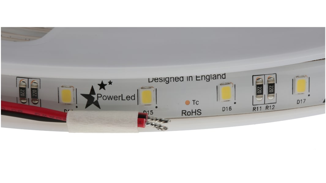 PowerLED 24V White LED Strip Light, 6000K Colour Temp, 5m Length