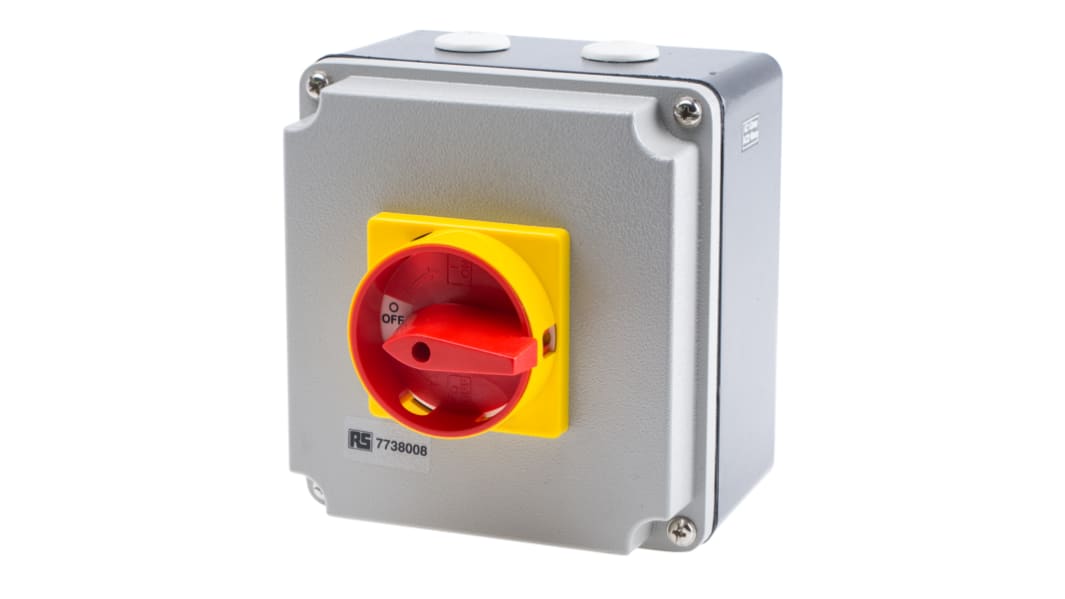 RS PRO アイソレータスイッチ, 4P極, 63A, 30kW, IP65, パネルマウント