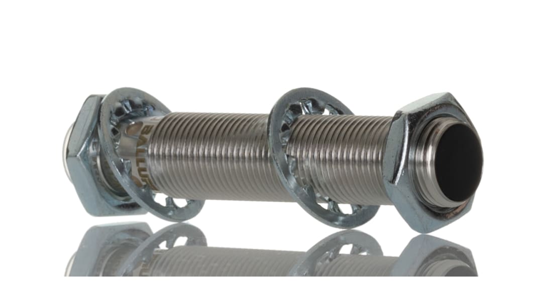 BALLUFF Inductive Threaded Barrel Proximity Sensor, M12, 4 mm Detection, PNP NO, 12 → 30 V dc