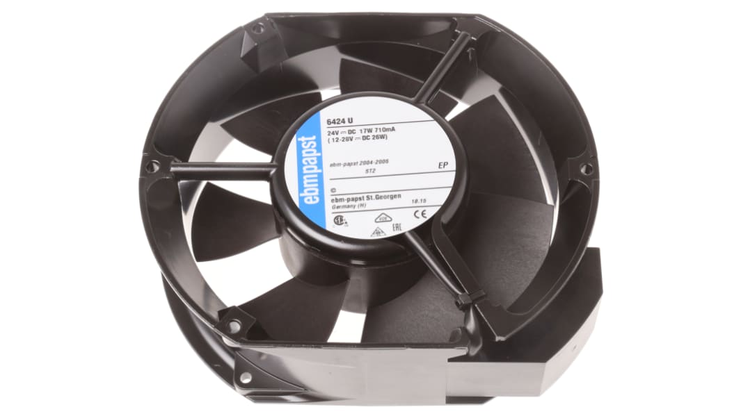 ebm-papst 軸流ファン 電源電圧：24 V dc, DC, 172 x 150 x 51mm, 6424U