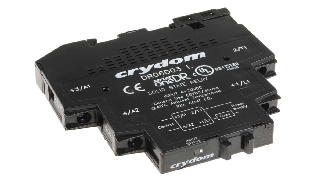 Sensata / Crydom ソリッドステートリレー 最大負荷電圧:60 V dc 最大負荷電流:3 A DIN Rail, DR06D03