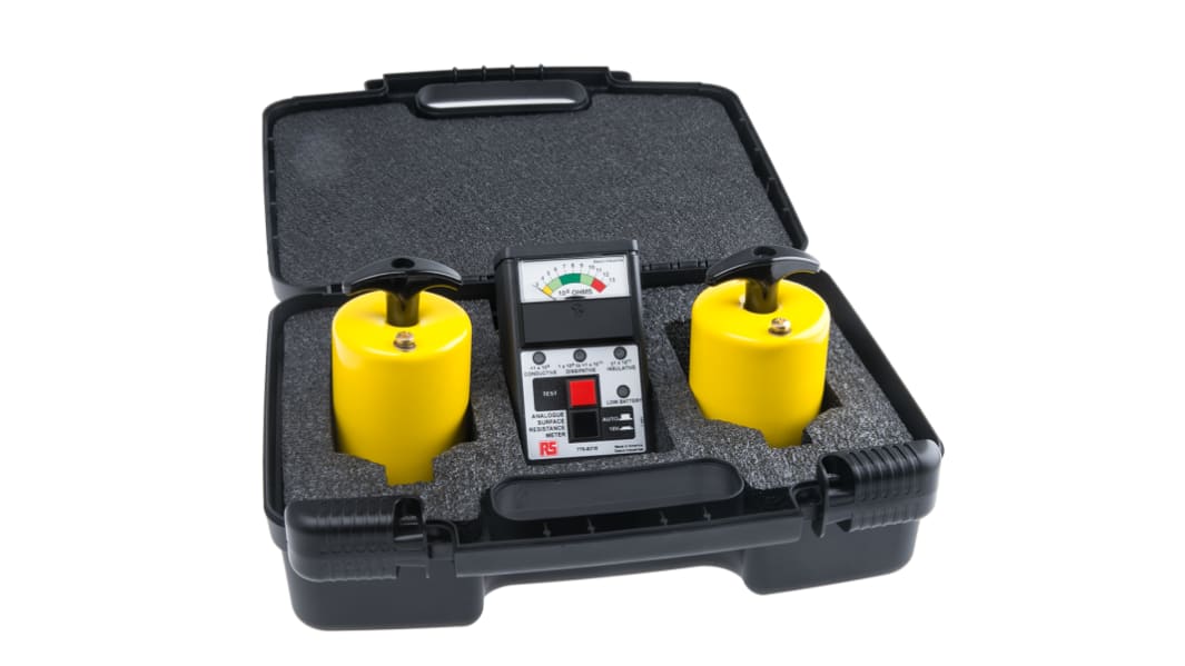 Medidor de electricidad estática RS PRO, para Superficie, con display Analógico, cumple la norma EN 61340-5-1