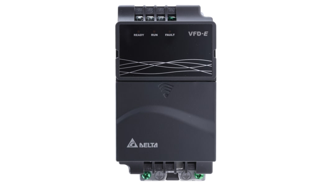 Delta Electronics Inverter Drive, 1.5 kW, 3 Phase, 460 V ac, 4.3 A, VFD-E Series